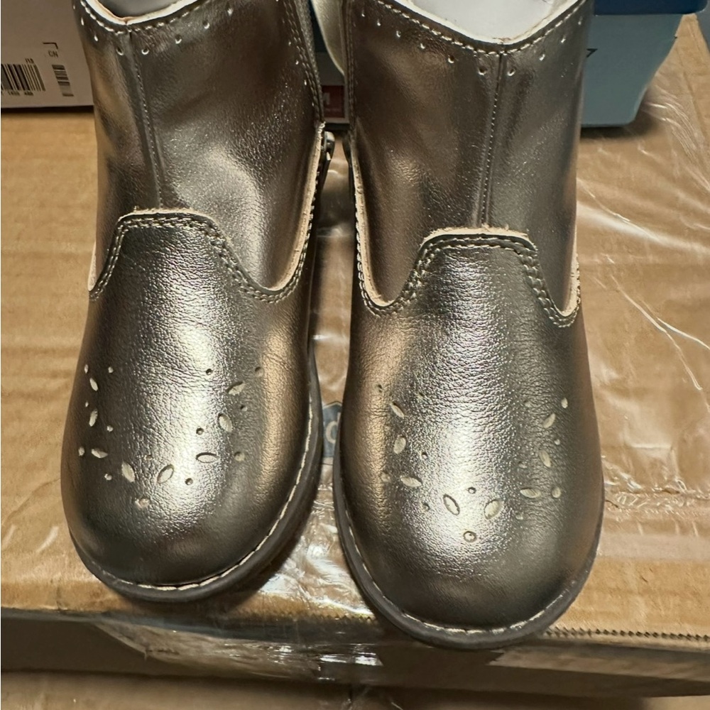 Toddler Girl Stride Rite Stylish Metallic Kids Boots Size 9.5